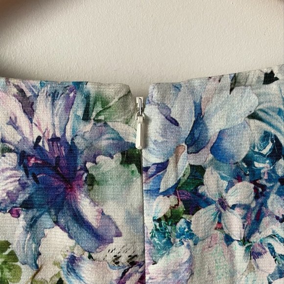 Ever New Melbourne Blue Watercolor Floral Fit & Flare Dress Sz 8 - Picture 7 of 9